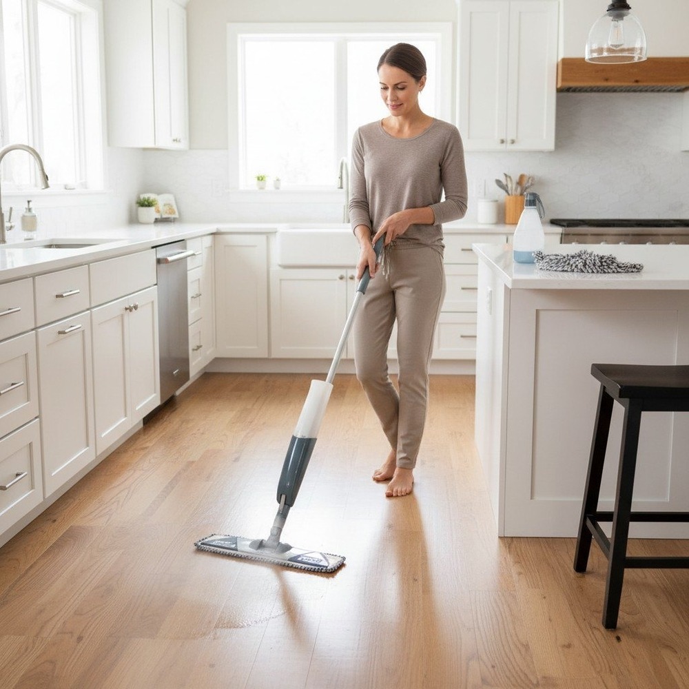 Mexerris Microfiber Spray Mop Cyanine 2-in-1 Wet Dry Floor Mop New